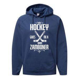 Funny Hockey Fan Hockey Gives Me A Zamboner Gift Performance Fleece Hoodie