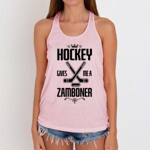 Funny Hockey Fan Hockey Gives Me A Zamboner Gift Women's Knotted Racerback Tank