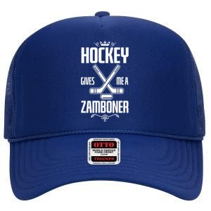 Funny Hockey Fan Hockey Gives Me A Zamboner Gift High Crown Mesh Back Trucker Hat