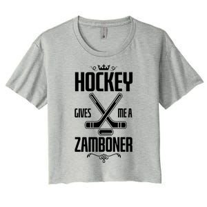 Funny Hockey Fan Hockey Gives Me A Zamboner Gift Women's Crop Top Tee