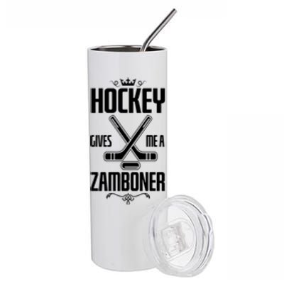 Funny Hockey Fan Hockey Gives Me A Zamboner Gift Stainless Steel Tumbler