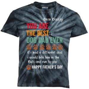 Funny Happy Fathers Day From Dog Treats To Dad Quote Kids Tie-Dye T-Shirt