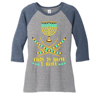 Funny Hanukkah Women's Tri-Blend 3/4-Sleeve Raglan Shirt