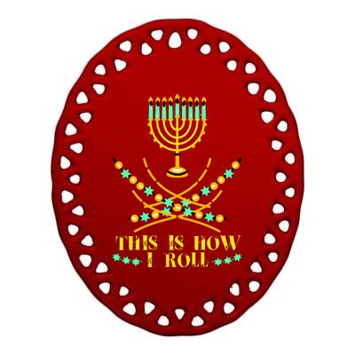 Funny Hanukkah Ceramic Oval Ornament