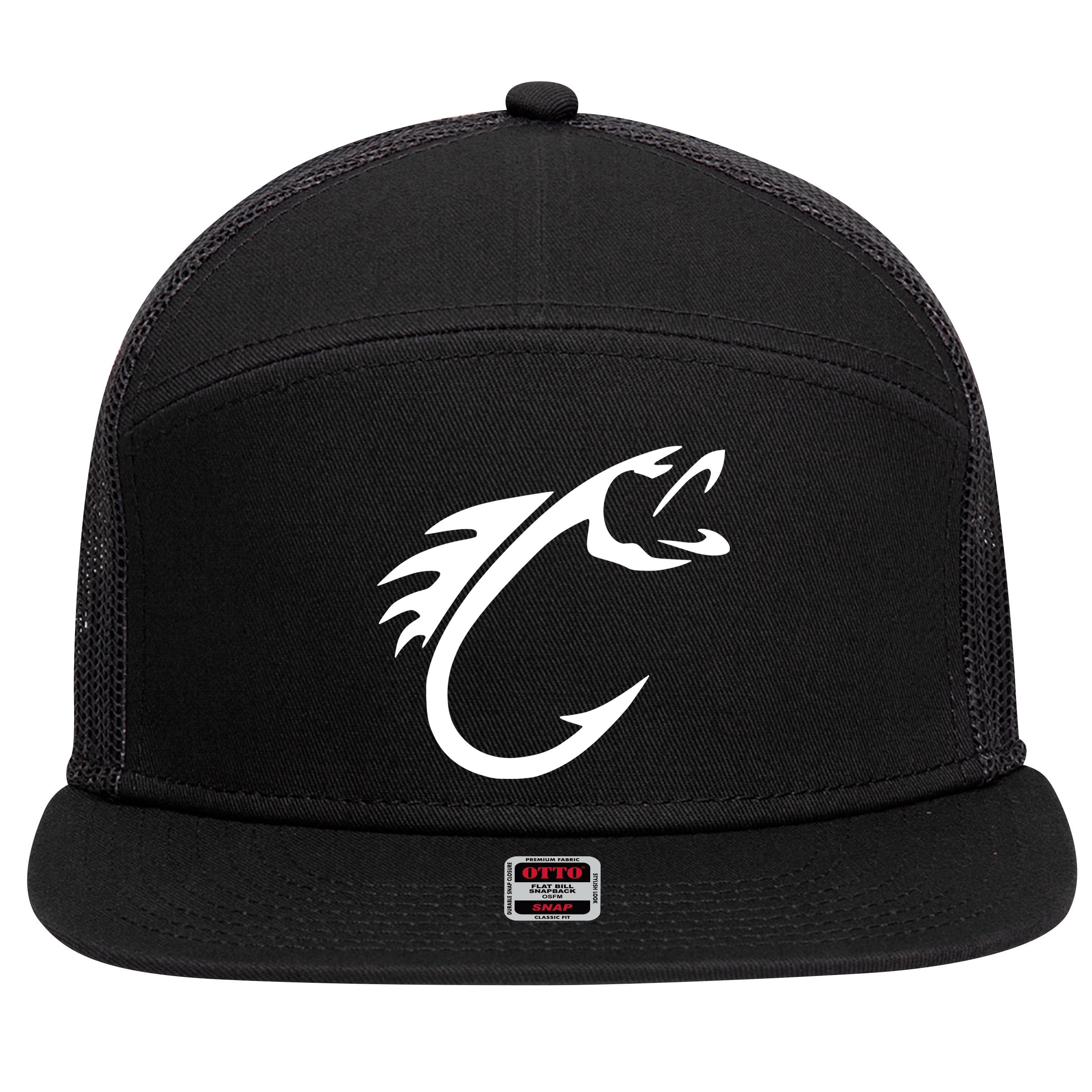 Fish Hook 7 Panel Mesh Trucker Snapback Hat
