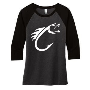 Fish Hook Women's Tri-Blend 3/4-Sleeve Raglan Shirt