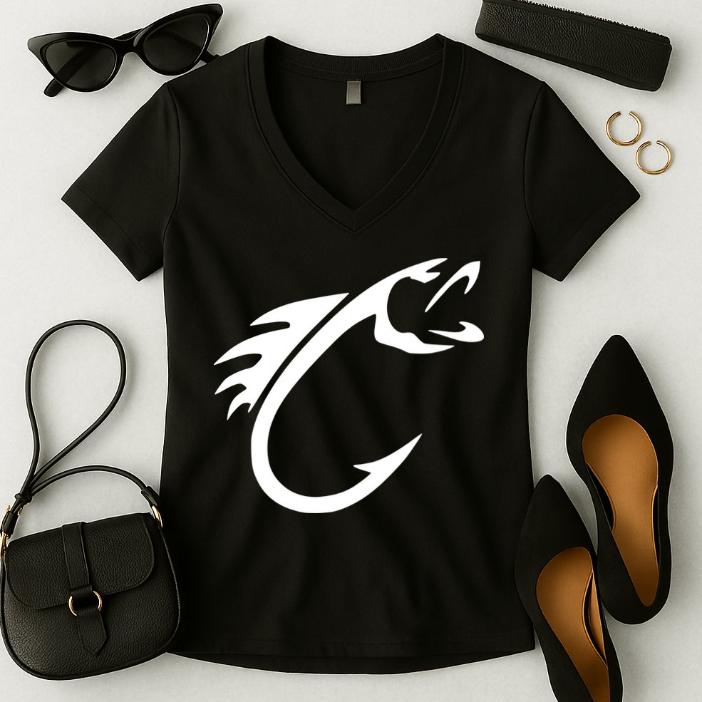 Fish Hook Women's V-Neck T-Shirt