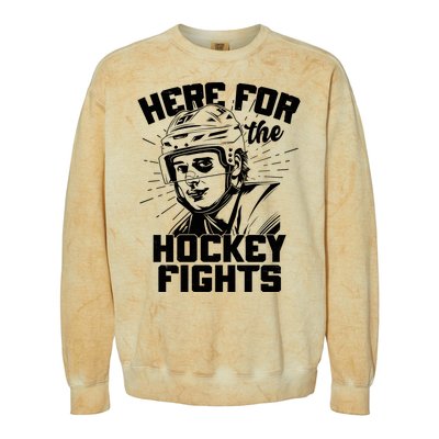 Funny Here For The Hockey Fights Colorblast Crewneck Sweatshirt