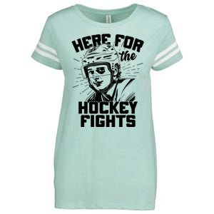 Funny Here For The Hockey Fights Enza Ladies Jersey Football T-Shirt