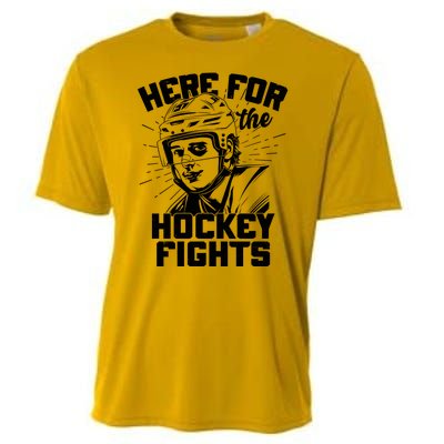 Funny Here For The Hockey Fights Cooling Performance Crew T-Shirt