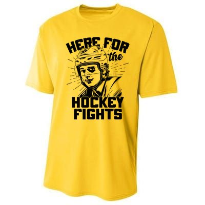 Funny Here For The Hockey Fights Performance Sprint T-Shirt