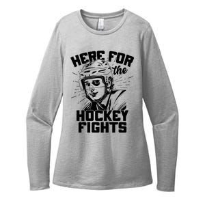 Funny Here For The Hockey Fights Womens CVC Long Sleeve Shirt