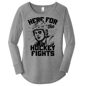 Funny Here For The Hockey Fights Women's Perfect Tri Tunic Long Sleeve Shirt