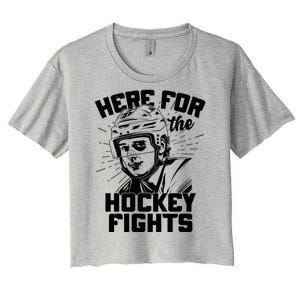 Funny Here For The Hockey Fights Women's Crop Top Tee