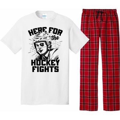 Funny Here For The Hockey Fights Pajama Set