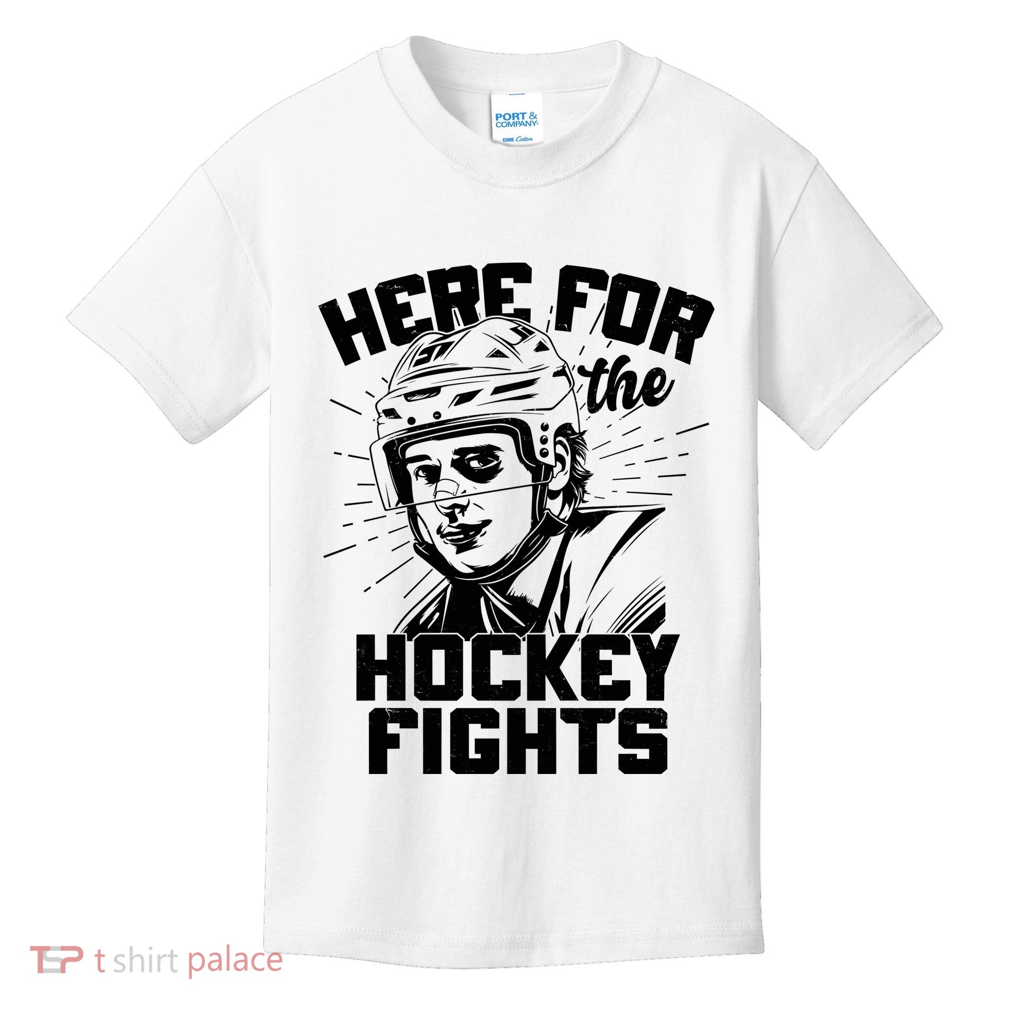 Funny Here For The Hockey Fights Kids T-Shirt
