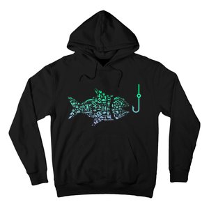 Fish Hook Fishing Icon For Fisherman Funny Fishing Gift Hoodie