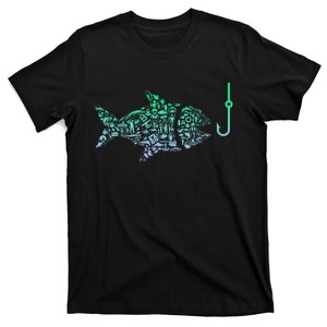 Fish Hook Fishing Icon For Fisherman Funny Fishing Gift T-Shirt