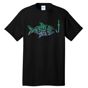 Fish Hook Fishing Icon For Fisherman Funny Fishing Gift Tall T-Shirt