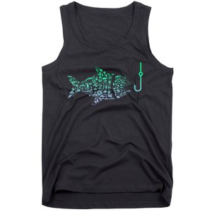 Fish Hook Fishing Icon For Fisherman Funny Fishing Gift Tank Top