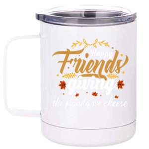 Funny Happy Friendsgiving Turkey Friends Giving Gift 12 oz Stainless Steel Tumbler Cup