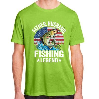 Father Husband Fishing Legend American Flag Dad Fishing Great Gift Adult ChromaSoft Performance T-Shirt