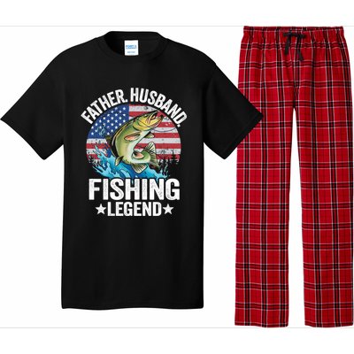 Father Husband Fishing Legend American Flag Dad Fishing Great Gift Pajama Set