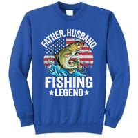 Father Husband Fishing Legend American Flag Dad Fishing Great Gift Sweatshirt