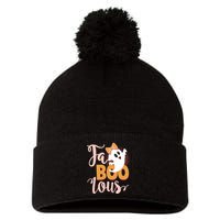 Funny Halloween Fa Boo Lous Ghost Pom Pom 12in Knit Beanie