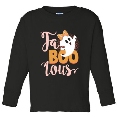 Funny Halloween Fa Boo Lous Ghost Toddler Long Sleeve Shirt