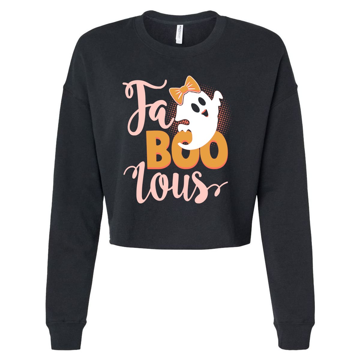Funny Halloween Fa Boo Lous Ghost Cropped Pullover Crew