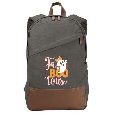 Funny Halloween Fa Boo Lous Ghost Cotton Canvas Backpack