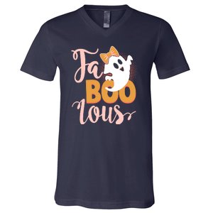 Funny Halloween Fa Boo Lous Ghost V-Neck T-Shirt