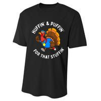 Funny Huffin For That Stuffin Turkey Run Trot Thanksgiving Performance Sprint T-Shirt