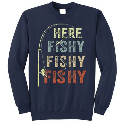 Fishing Here Fishy Bass Fish Funny Sweatshirt