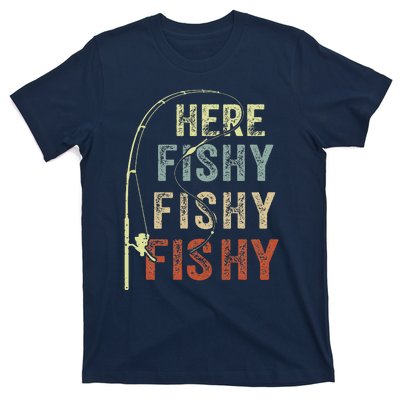 Fishing Here Fishy Bass Fish Funny T-Shirt