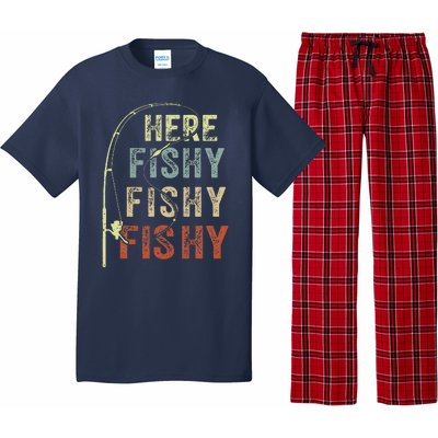 Fishing Here Fishy Bass Fish Funny Pajama Set