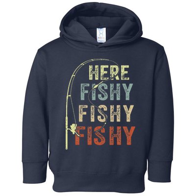 Fishing Here Fishy Bass Fish Funny Toddler Hoodie