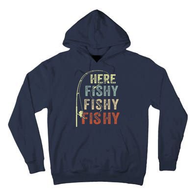 Fishing Here Fishy Bass Fish Funny Tall Hoodie