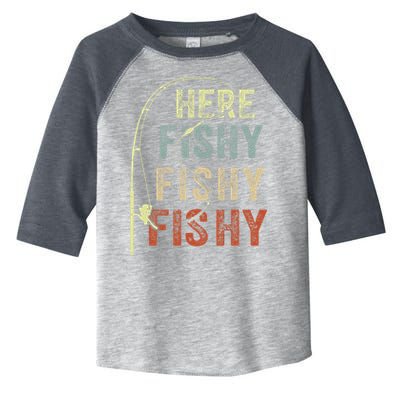 Fishing Here Fishy Bass Fish Funny Toddler Fine Jersey T-Shirt