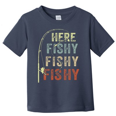 Fishing Here Fishy Bass Fish Funny Toddler T-Shirt