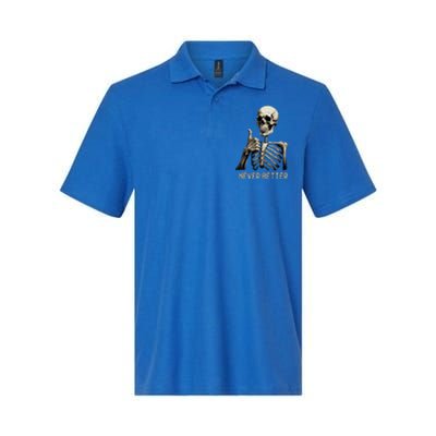 Funny Halloween For Never Better Skeleton Softstyle Adult Sport Polo