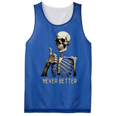 Funny Halloween For Never Better Skeleton Mesh Reversible Basketball Jersey Tank