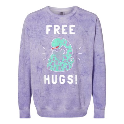 Free Hugs Funny Python Snake Anaconda Joke Colorblast Crewneck Sweatshirt