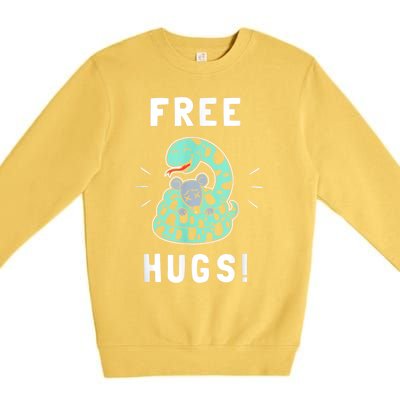 Free Hugs Funny Python Snake Anaconda Joke Premium Crewneck Sweatshirt