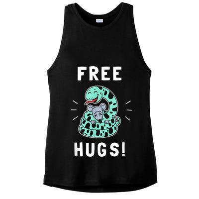 Free Hugs Funny Python Snake Anaconda Joke Ladies PosiCharge Tri-Blend Wicking Tank