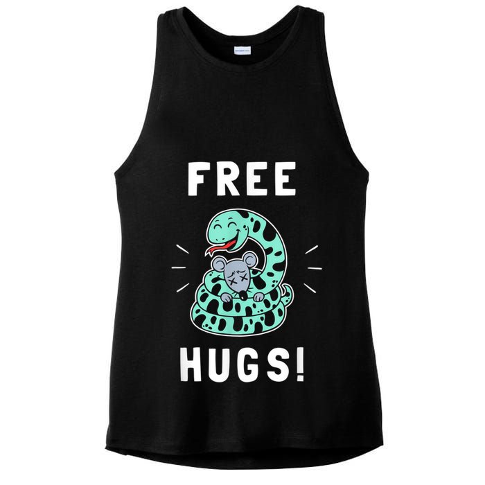 Free Hugs Funny Python Snake Anaconda Joke Ladies PosiCharge Tri-Blend Wicking Tank