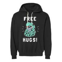 Free Hugs Funny Python Snake Anaconda Joke Garment-Dyed Fleece Hoodie