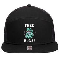 Free Hugs Funny Python Snake Anaconda Joke 7 Panel Mesh Trucker Snapback Hat