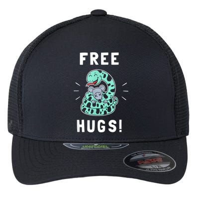 Free Hugs Funny Python Snake Anaconda Joke Flexfit Unipanel Trucker Cap